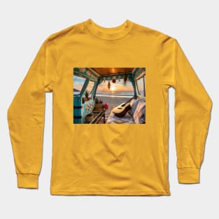 Vanlife on a beach Long Sleeve T-Shirt